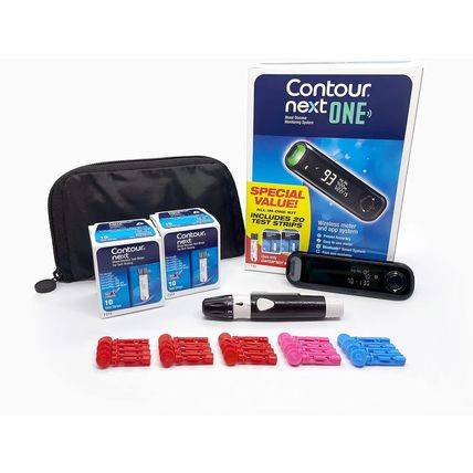 CONTOUR NEXT ONE Blood Glucose Monitoring System All-In-One Kit for Diabetes