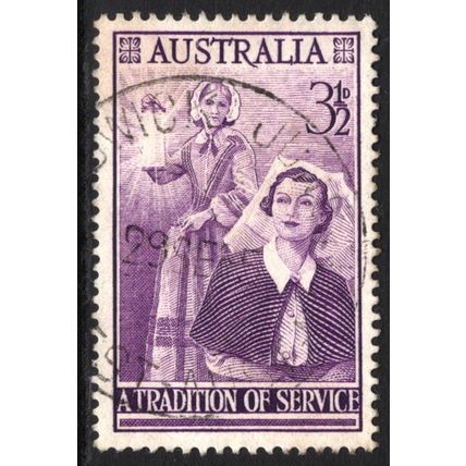 AUSTRALIA 1955: CENTENARY OF NURSING - 3½d USED (G1)