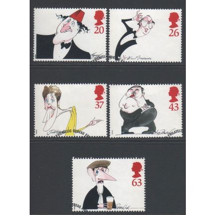 LOT#465 – GB QEII 1998 “COMEDIANS” STAMP SET FDI, FINE USED