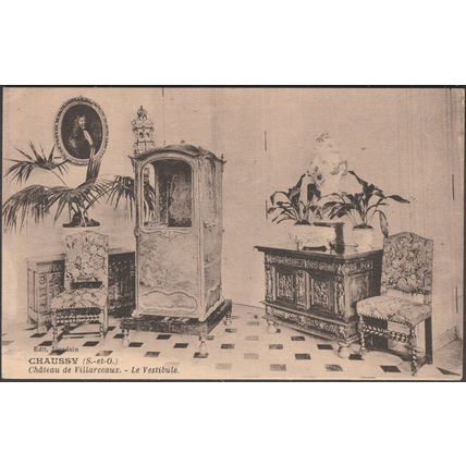 Le Vestibule, Château de Villarceaux, Chaussy, c.1910 - Jourdain CPA