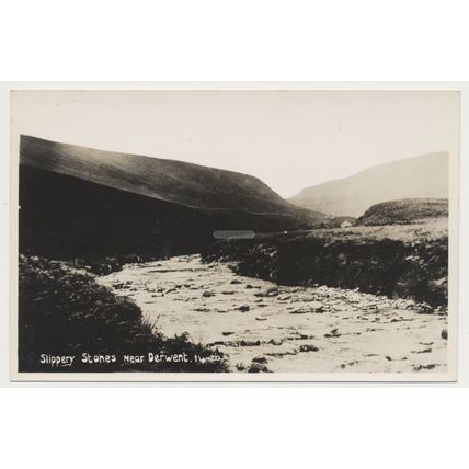 Slippery Stones near Derwent, Derbyshire, early 20th C. RPPC Sankey