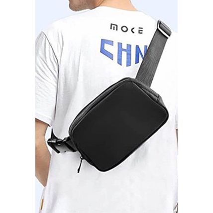 Black Waterproof Zipped Crossbody Chest Bag 20*5*14cm