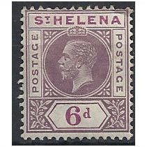 St Helena 1913 SG86 6d Dull & Deep Purple Mounted Mint . . .