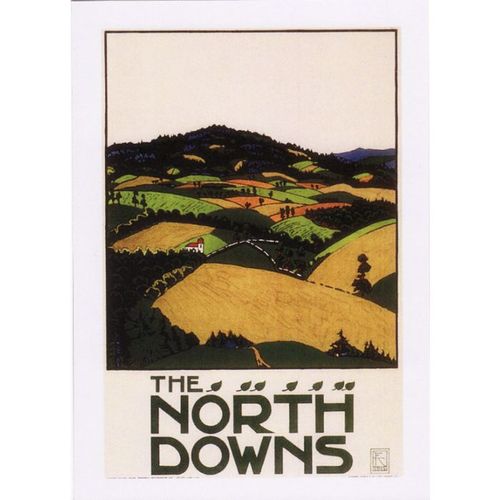 Postcard Poster Art London Transport North Downs Edward McKnight Kauffer 1915