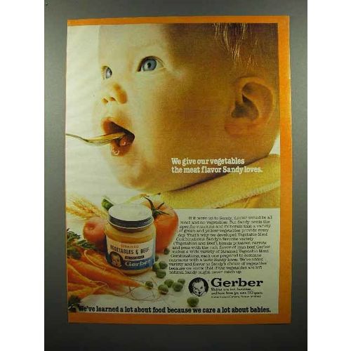 1980 Gerber Vegetables & Beef Ad - Sandy Loves