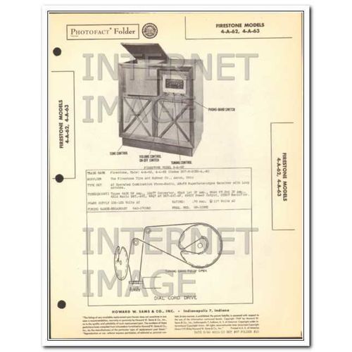 FIRESTONE models 4-A-62 4-A-63 AM FM radio phono Sams Photofact manual