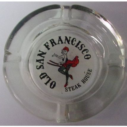 VINTAGE glass ' OLD SAN FRANCISCO ' ashtray