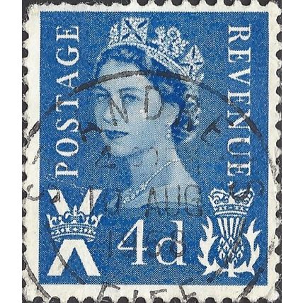 SCOTLAND, Queen Elizabeth II, Machin, blue 1966, 4d, #4