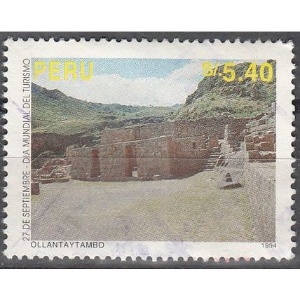 Peru 1995 Michel 1547C O Cote (2005) 9.00 Euro Forteresse inca à Ollantaytambo