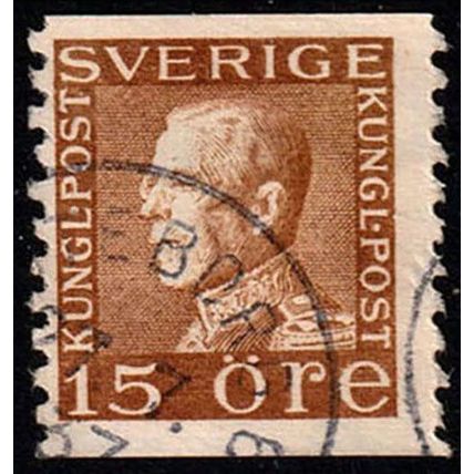 Sverige Sweden 1936 King Gustaf V 15ore Used Stamp