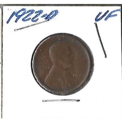 1922-D US Lincoln Cent VF Grey Sheet $22.00