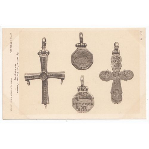 Byzantine Gold Pectoral Crosses and Reliquary Postcard LIX13