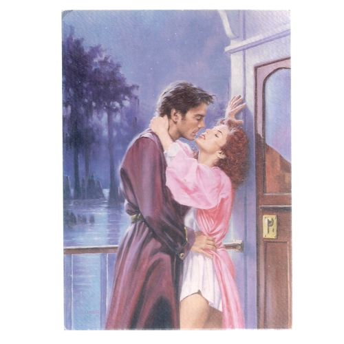 A COUPLE KISSING, Harlequin Mills & Boon Ltd .unused vintage postcard =