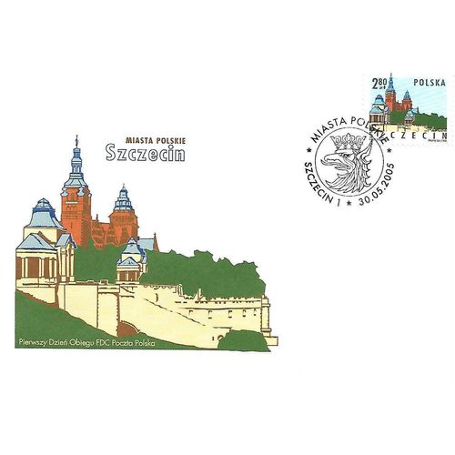 Poland Mi 4185 FDC: 2 Zl. 80 multicoloured Museum and Oder Terraces, Stettin.
