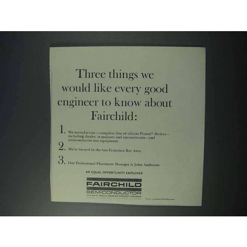 1963 Fairchild Semiconductor Ad - Every Good Engineer