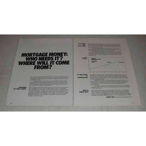 1980 Fannie Mae Ad - Mortgage Money: Who Needs It?