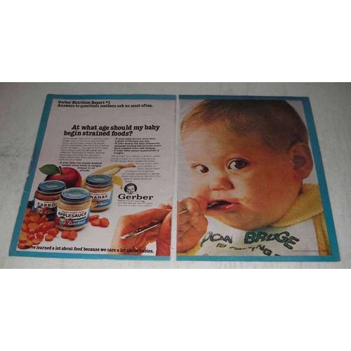 1980 Gerber Strained Baby Food Ad - At What Age