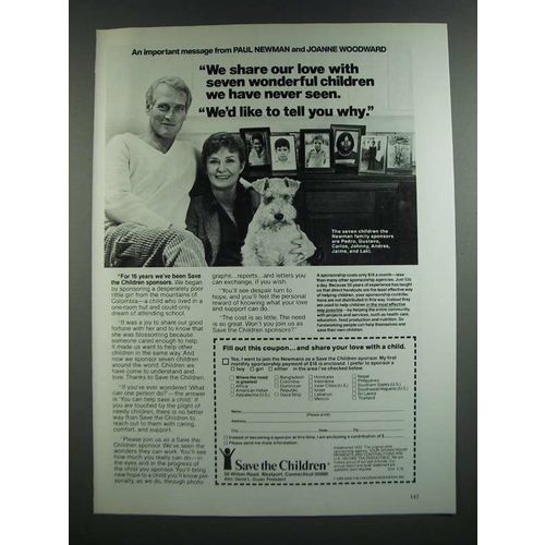 1986 Save the Children Ad - Paul Newman and Joanne Woodward