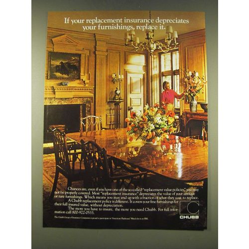 1989 Chubb Insurance Ad - If your replacement insurance depreciates