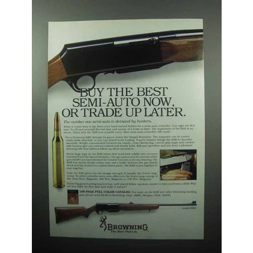 1989 Browning BAR Rifle Ad - Buy The Best Semi-Auto