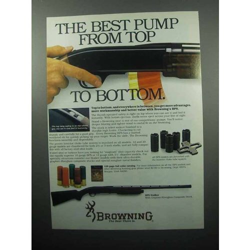 1989 Browning BPS Stalker Shotgun Ad - Best Pump