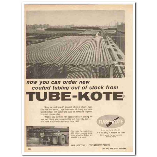 TUBE-KOTE INC 1959 Order coated tubing corrosion resistance vintage ad