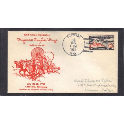 Event 62nd Cheyenne Days 1107 Geophysical (Unkn Cachet-Penciled/A) CV41547