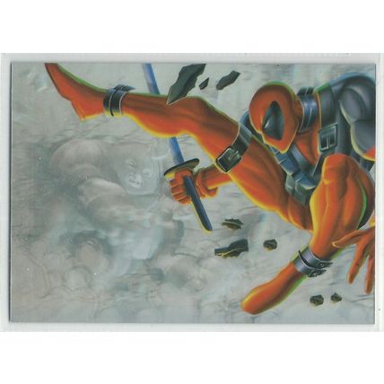 MARVEL ANNUAL ' 95 FLAIR ' HOLOBLAST card # 2 DEADPOOL vs JUGGERNAUT (1995)
