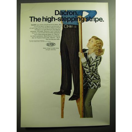 1970 Du Pont Dacron Kazoo Slacks Ad - Dacron the high-stepping stripe