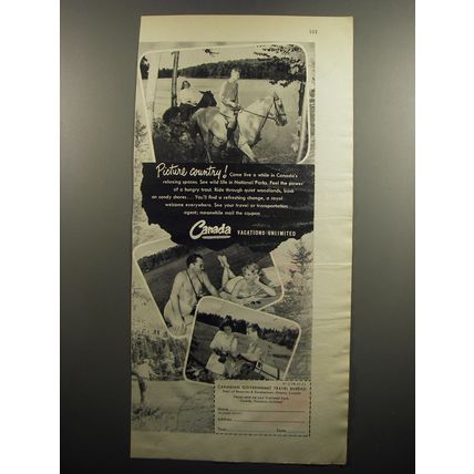 1952 Canada Tourism Advertisement - Picture country