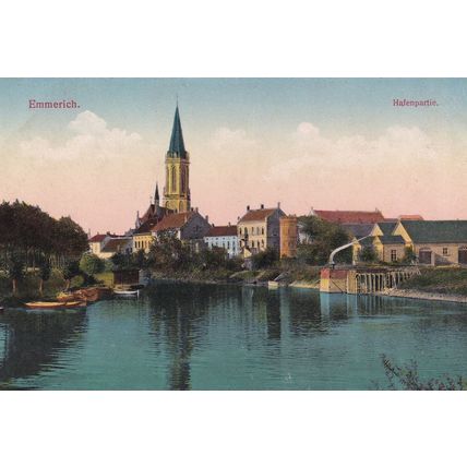 Emmerich Hafenpartie German Old Postcard