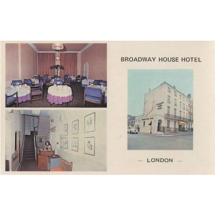 Broadway House Hotel Baker Street London Vintage 1970s Postcard
