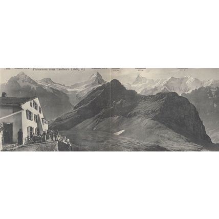 Faulhorn Mountain Switzerland Giant Panorama Bernese Alps Postcard