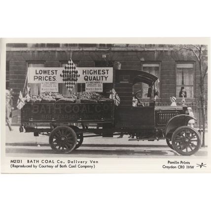 Bath Coal Factory Merchants Somerset Old Truck Van Postcard