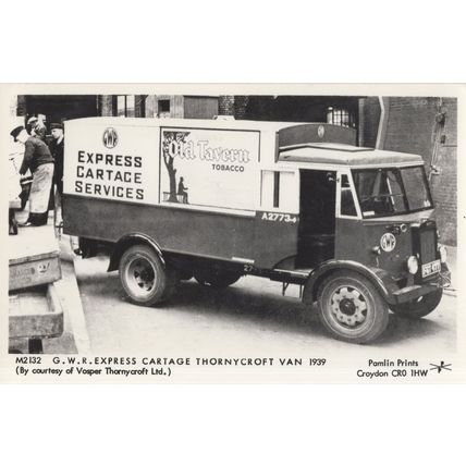 Express GWR Cartage Couriers WW2 Van Old Lorry Thornycroft Postcard