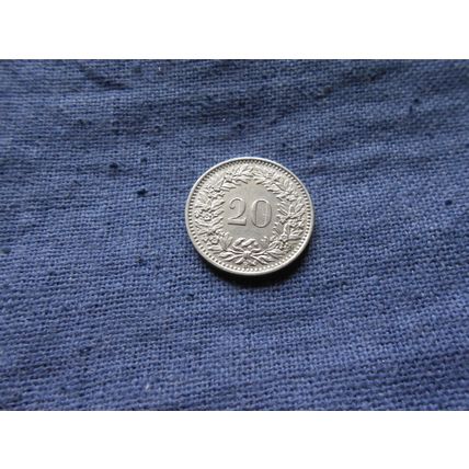 1960 SWITZERLAND 20 RAPPEN COIN.