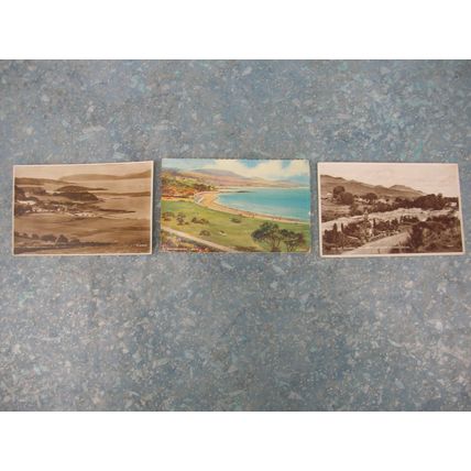 3 old Scottish (Scotland) Postcards – Oban, Largs & Killin War Memorial.