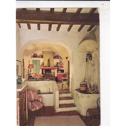 Fontveille Interieur typiquement France Postcard posted 1973 creased