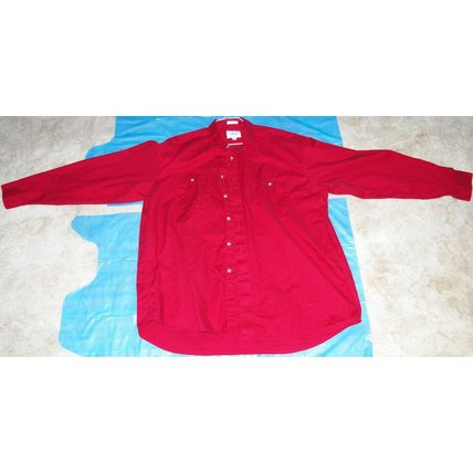 Mens R&R Classics Red Long Sleeve Shirt Used 17.5T