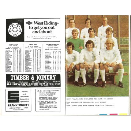 1972-73 LEEDS UNITED v SHEFFIELD UNITED (Very Good Condition - No Writing) + FLR