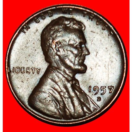 Ⰶ 2 SOLD WHEAT PENNY (1909-1958):USA★1 CENT 1957D LINCOLN ★LOW START★NO RESERVE