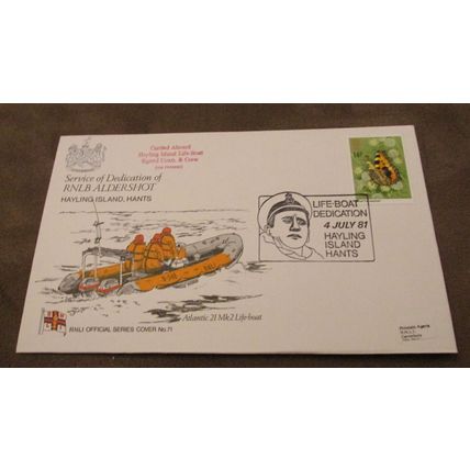 Multi Signed 1981 GB Cover - RNLI Lifeboat Aldershot, Hayling Island, Hampshire