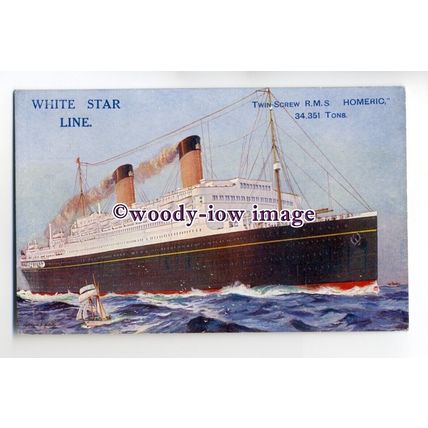 LS0086 - White Star Liner - Homeric , built 1922 - postcard art Montague Black