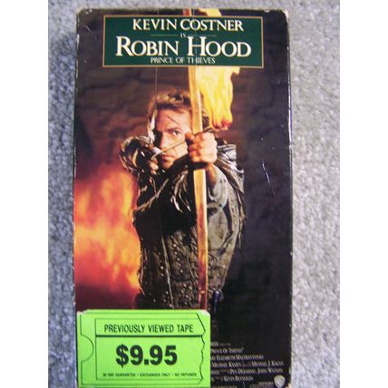 Robin Hood VHS Cassette with Kevin Costner - Prince of Thieves