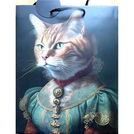Ginger Cat Cynocephaly Gift Bag Suited Feline 33 x 26 cm