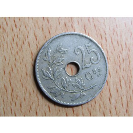 Belgium 1928 25 Centime Belgique (French Text) Coin