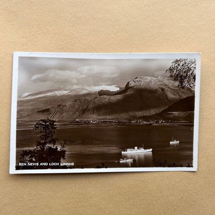 Vintage Postcard Ben Nevis & Loch Linnhe Scotland 1950 REAL PHOTO USED GC
