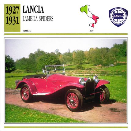 Collectors Club card. Classic Cars. Lancia Lambda Spiders