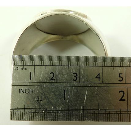 Pair Sampson Mordan & Co Solid Sterling Silver Serviette Napkin Signet Rings