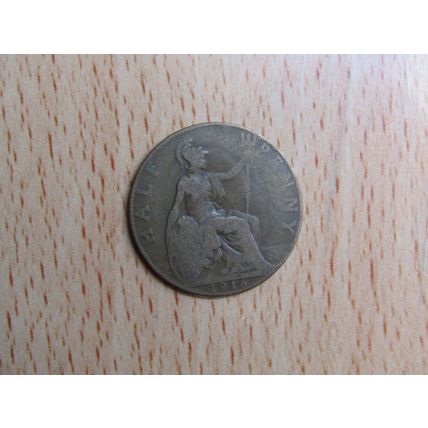 GB 1916 George V Half PennyCoin